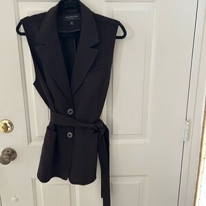 Marc New York Sleeveless Black Belted Blazer Vest